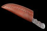 Knife With Fossil Dinosaur Bone (Gembone) Inlays #101813-2